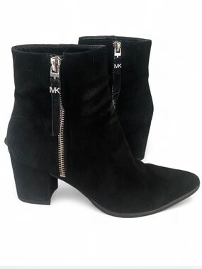 MICHAEL KORS BLACK SUEDE DAWSON ANKLE BOOTIES SIZE 6.5